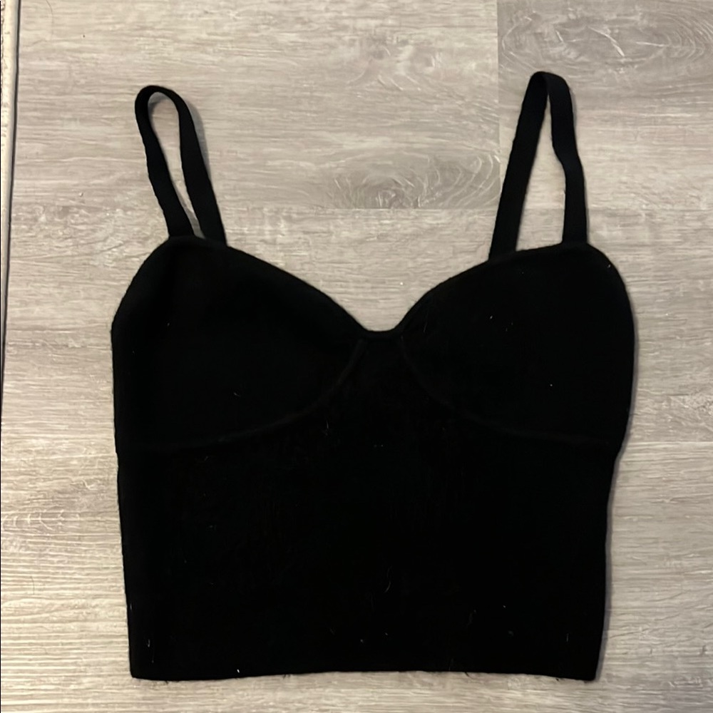 Black Cropped Tank Top